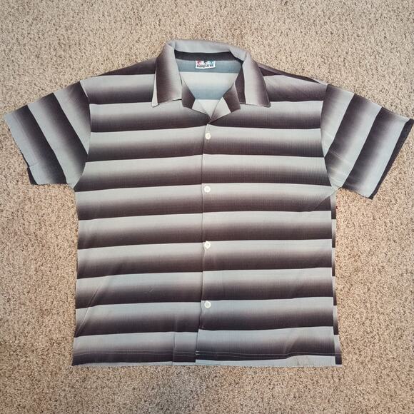 Vintage Third Rail Ribbed Striped Shirt Purple Blue - Picture 1 of 13